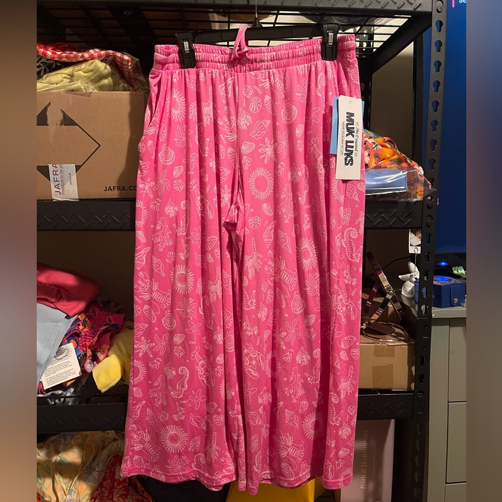 Muk Luks Vibrant Pink Pajama Pants